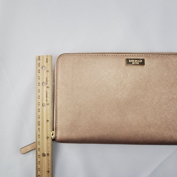 Kate Spade New York Newbury Lane Neda Rose Gold Zip-Around Wallet - Picture 12 of 14